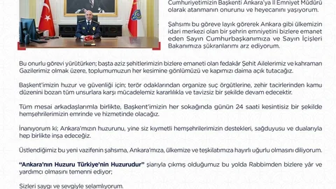 Ankara Emniyet Müdürü Yüksek'ten Güvenlik Vurgusu