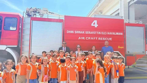 Cizre’de Öğrenciler Havalimanını Ziyaret Etti