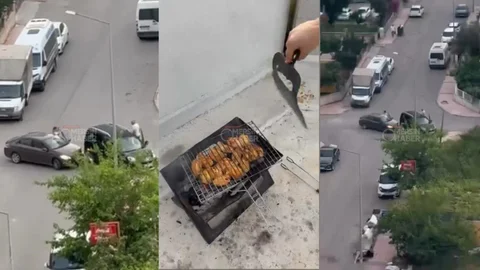 Mezitli’de Tesadüf: Damda Mangal Yapan Gençler, Trafik Kazasını Dumanların Arasında Kayda Aldı!