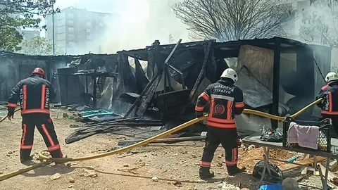 Malatya'da Şantiye Yangını