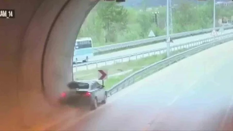 Amasya'da Tünel Çıkışında Kaza