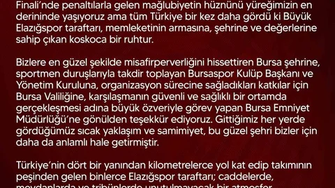Elazığspor'dan Yeniden Doğuş Mesajı