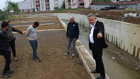 Cumayeri'nde Dere Islah Çalışmaları İncelendi