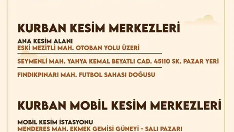 Mezitli'de Kurban Kesim Noktaları Belirlendi