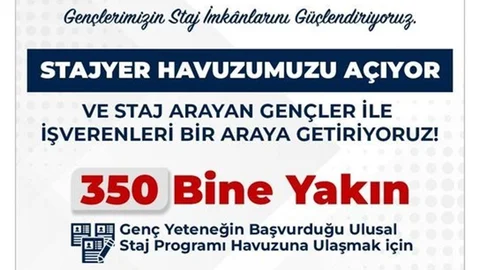 Ulusal Staj Programı'na 350 Bin Başvuru Yapıldı