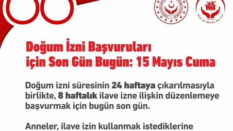 İlave Doğum İzin Başvuruları Bugün Sona Eriyor