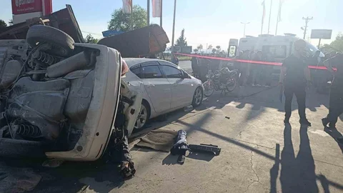 Zonguldak'ta Akaryakıt İstasyonuna Otomobil Daldı