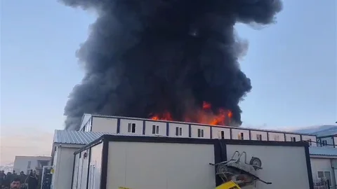 Kahramanmaraş'ta Şantiye Yangını