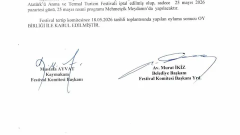 Havza'da 25 Mayıs Festivali İptal Edildi