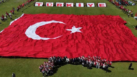 Kırklareli'nde Dev Türk Bayrağı Açıldı