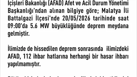 Elazığ'da Deprem Açıklaması Geldi