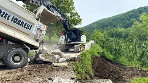 Düzce'de Aşırı Yağışlar Heyelana Neden Oldu