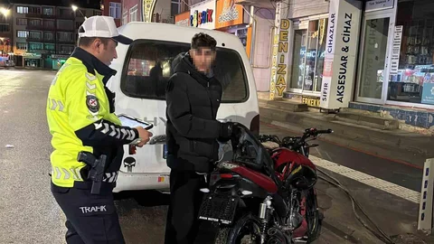 Aksaray'da Motosiklet Ceza Şoku