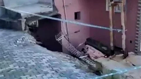 Tokat'ta İstinat Duvarı Çöktü