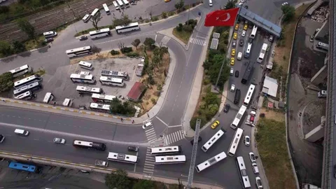 İstanbul'da Bayram Yoğunluğu Hava Görüntüleriyle Belgelendi