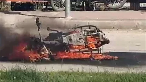 Adıyaman’da Motosiklet Yangını