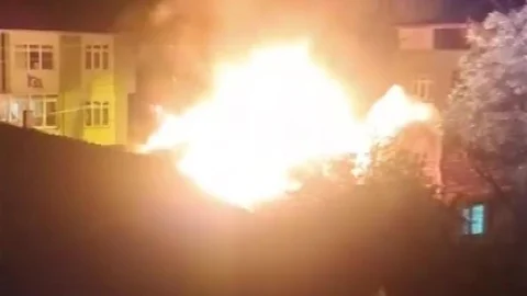 Amasya'da Gece Yangın Çıktı