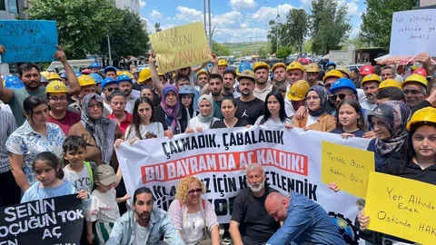 Uzunköprü'de Madenciler Aileleriyle Yürüdü
