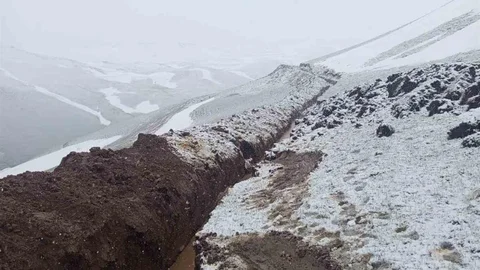 Diyadin'de Mayıs Ayında Kar Yağışı
