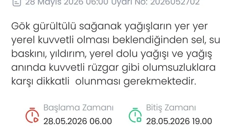 Denizli için Sarı Kodlu Uyarı Geldi