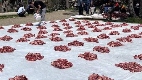 Yüksekova'da Geleneksel Kurban Kesimi