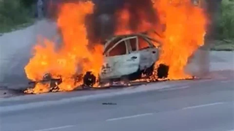 Seyir Halindeki Araçta Yangın Çıktı