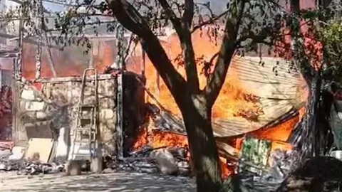 Tokat'ta Müştemilat Yangını Kontrol Altına Alındı