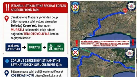 Tekirdağ'da Bayram Dönüşü Trafik Uyarısı