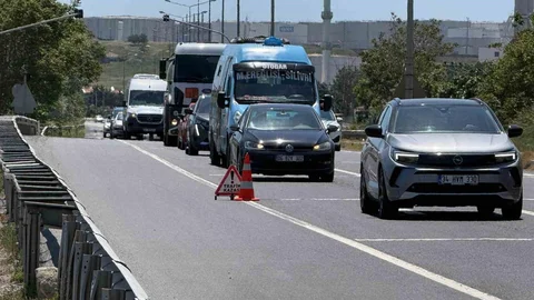 Tekirdağ'da Bayram Dönüşü Trafik Yoğunluğu