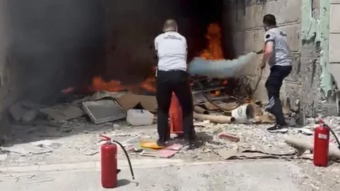 Düzce Hastane İnşaatında Yangın Kontrol Altına Alındı