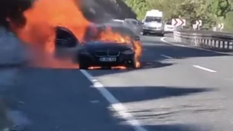 Elazığ'da Otomobil Yangını Meydana Geldi