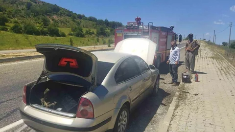 Seyir Halindeki Araçta Yangın Çıktı