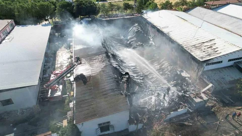 Denizli'de Kauçuk Fabrikasında Yangın Kontrol Altına Alındı