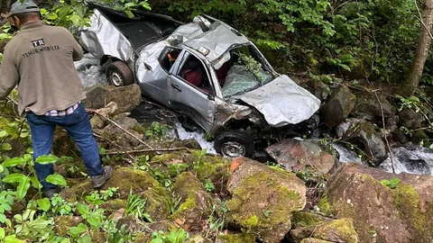 Ordu'da Kamyonet Dereye Yuvarlandı