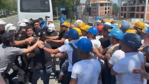 Tekirdağ'da Madencilerin Eylemi