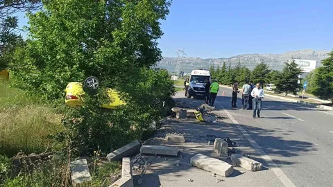 Konya'da Takla Atan Araçta Sürücü Yaralandı