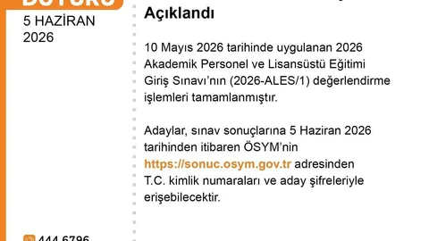ALES Sonuçları Duyuruldu