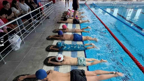 Germencik’te Yüzme Havuzunda İlk Kulaçlar Atıldı