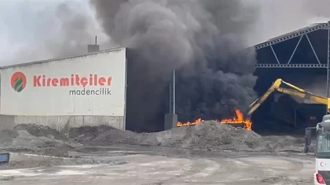 Edirne'de Maden Tesisinde Yangın Çıktı