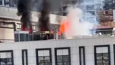 Gaziantep'te İnşaatta Yangın Çıktı