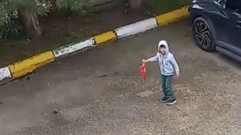 Bolu'da 5 Yaşındaki Çocuk Türk Bayrağını Kaldırdı
