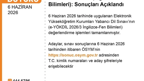 e-YÖKDİL 2026/3 Sınav Sonuçları Açıklandı