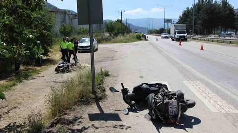 Amasya'da Motosiklet Kazası