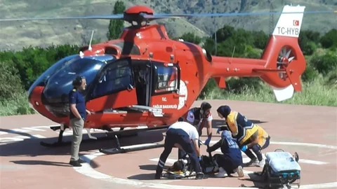 Malatya'da Hava Ambulansı ile Hastaneye Sevk Edildi
