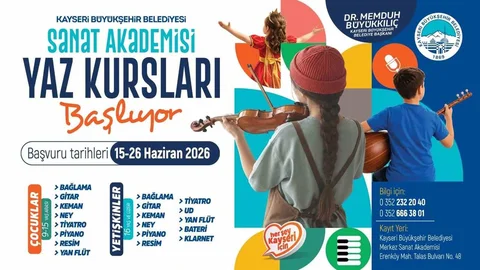 Kayseri'de Yaz Kursları Kayıtları Başlıyor