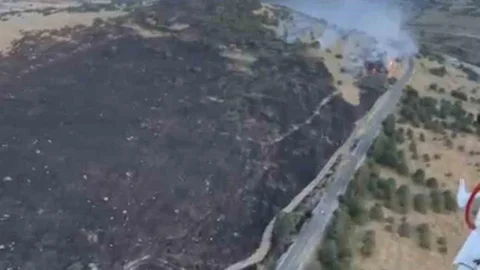 Balıkesir'de Kırsal Alanda Yangın Çıktı
