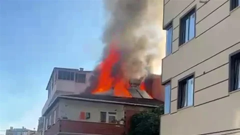 Gebze'de 3 Katlı Apartmanda Yangın Çıktı