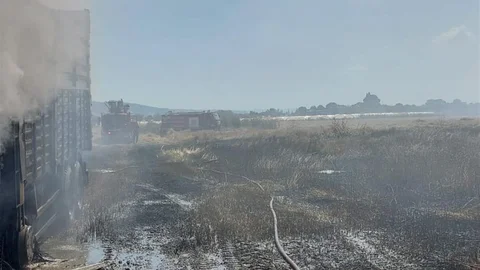 Köşk'te Park Halindeki Kamyon Yandı