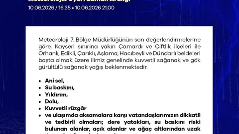 Niğde'de Kuvvetli Yağış Bekleniyor