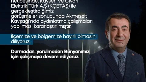 Bünyan'da Akmescit Kavşağı Aydınlatılacak